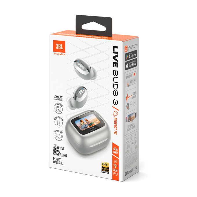 JBL Live Buds 3 - Silver - True wireless Noise Cancelling bud-type earbuds - Detailshot 15 image number null